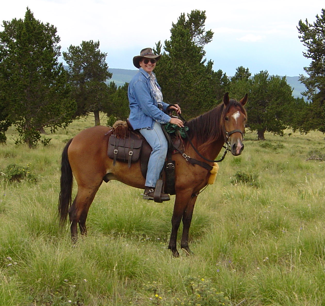 Photo of Nadine riding a horse.