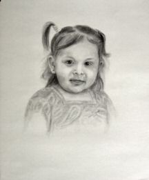 Portrait of Alayna, drawn in graphite.