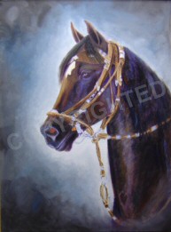 Oil painting of a Peruvian Paso mare named Essie