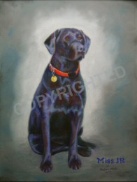 Painting of a very nice black lab named Miss JR.