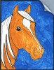Front cover painting from 28 page coloring book of horses.