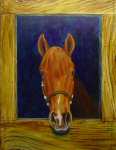 Acrylic painting of a Peruvian Paso named Rayo.