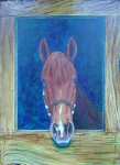 Acrylic painting of a Peruvian Paso named Rayo.