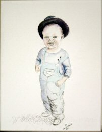 Water color painting of a young boy.